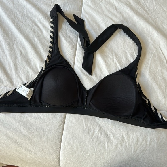 JESSICA SIMPSON BLACK Sweet Sailor Marine Swim Suit Triangle Bikini Top 1X XL - Picture 7 of 9